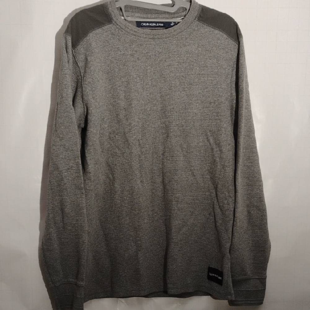 Calvin Klein Men's Charcoal Long Sleeve Tee